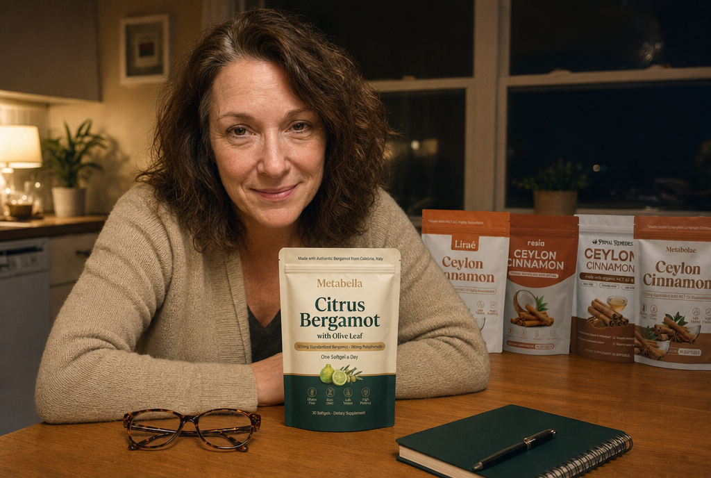 Susan smiling with her Metabella pouch